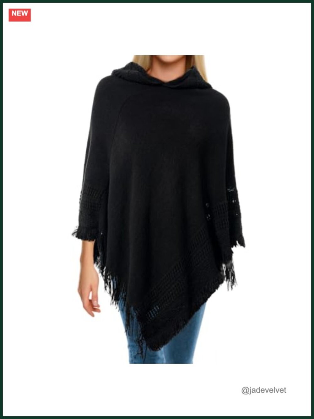 Hooded Knit Cape Poncho Sweater Lightweight Shawl Wrap Scarf